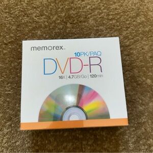 New Memorex 10-PACK DVD-R  Recordable Discs 16X 4.7GB 120Min Sealed